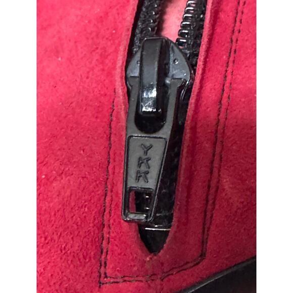 Vintage Bally Red Suede Stitch Detail Ankle Boots 5M Made in Italy Kitten Heel - Picture 13 of 13